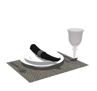 现代陶瓷餐具su模型