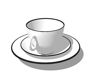 现代陶瓷茶杯su模型