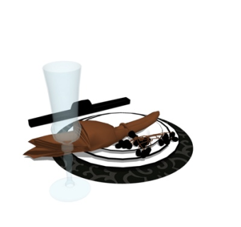 现代餐具组合su模型