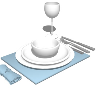 现代餐具组合su模型