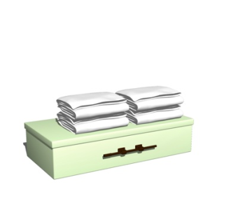 现代浴巾组合su模型