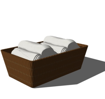 现代浴巾组合su模型