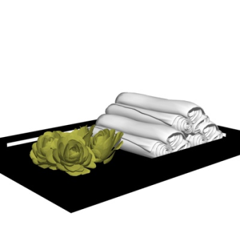 现代浴巾组合su模型