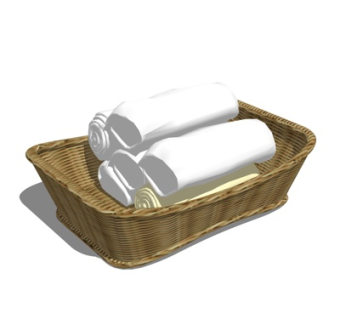 现代浴巾组合su模型