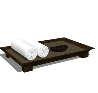 现代浴巾组合su模型