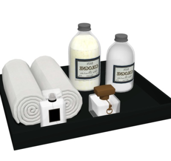 现代浴巾香水su模型