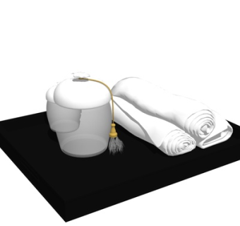 现代浴巾组合su模型