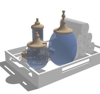 现代香水浴巾su模型