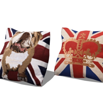 现代小狗抱枕su模型