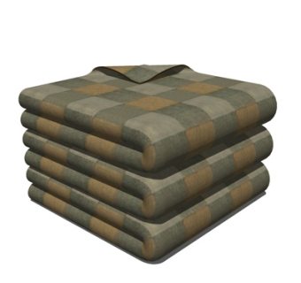 现代浴巾组合su模型