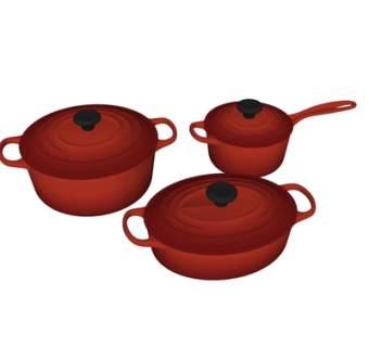 现代汤煲组合su模型