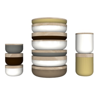 现代餐具组合su模型