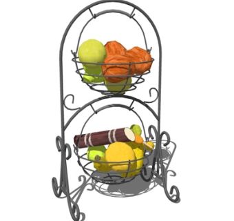 欧式铁艺水果盘su模型