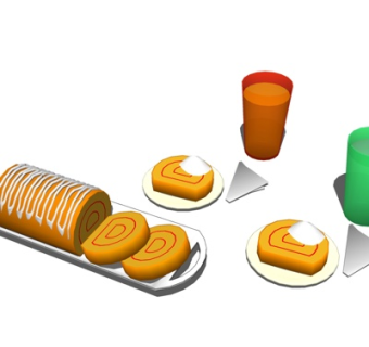 现代面包食品su模型