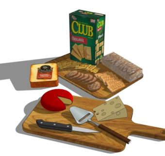 现代面包食品su模型