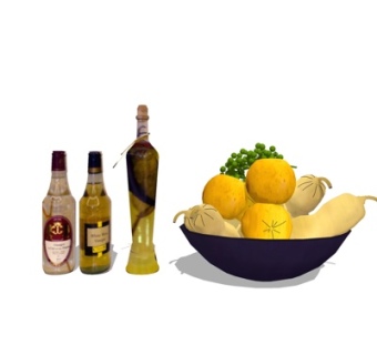 现代水果酒水su模型