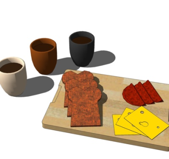 现代肉食食品su模型