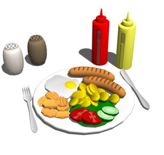 现代蔬菜香肠su模型