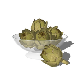 现代洋蓟食品su模型