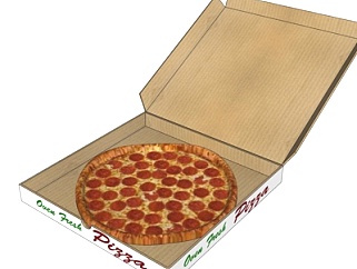 现代<em>披萨</em>食品su模型