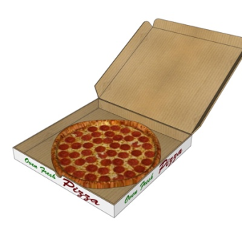 现代披萨食品su模型