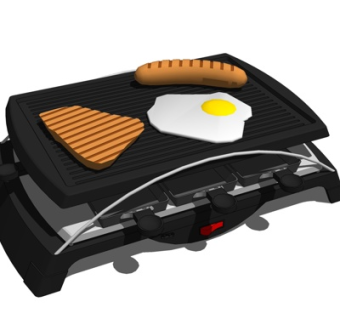 现代电烤架su模型