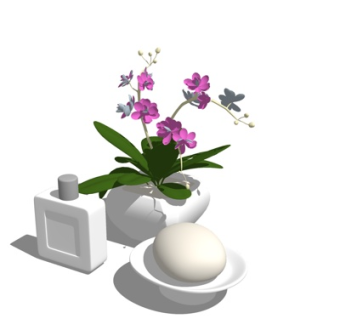 现代花卉香水摆件su模型