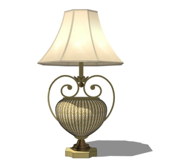 简欧台灯su模型