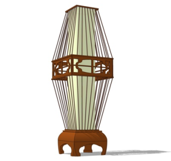 新中式台灯su模型