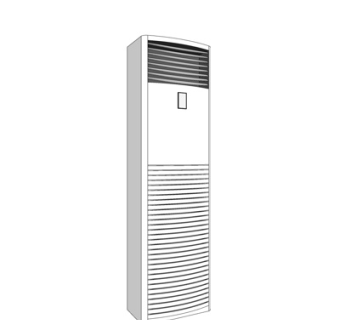 现代立式空调su模型