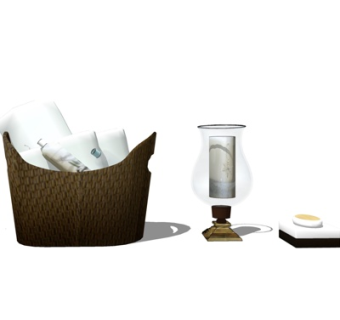 现代浴巾洗涤日用su模型