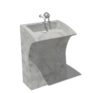 现代陶瓷洗手台su模型