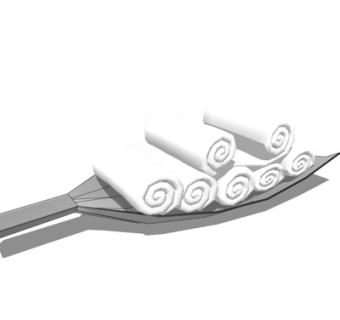 现代毛巾组合su模型