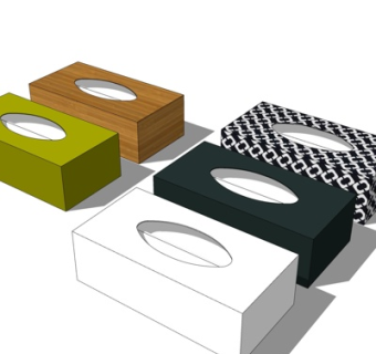 现代纸巾盒su模型