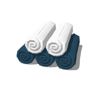 现代浴巾组合su模型