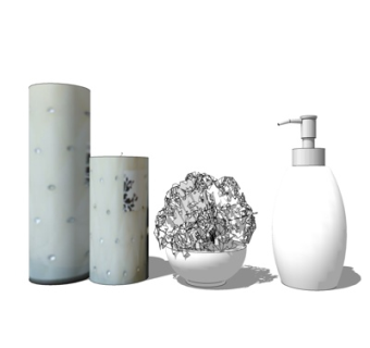 现代盆栽洗手液摆件su模型