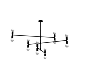 现代多头吊灯su模型
