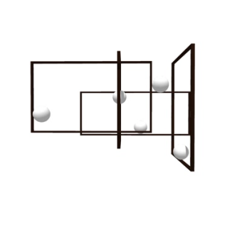 现代金属方形壁灯su模型
