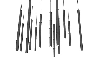 现代金属竹子吊灯su模型