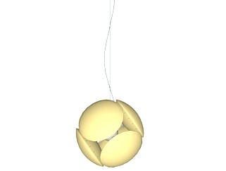现代金属球形吊灯su模型