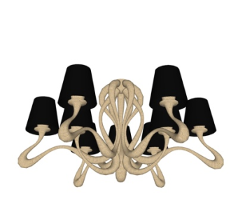 欧式多头壁灯su模型