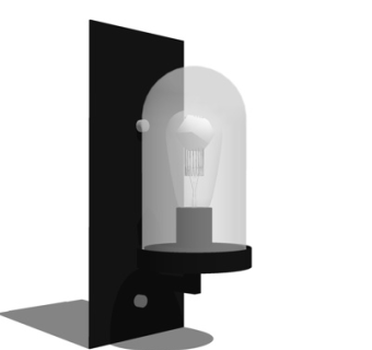 现代灯泡壁灯su模型