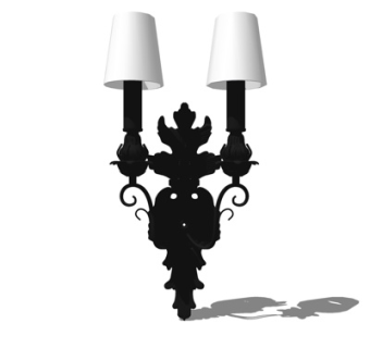 欧式金属双头壁灯su模型