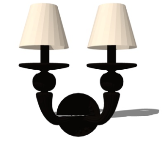 现代金属双头壁灯su模型