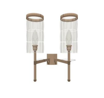 现代金属玻璃壁灯su模型