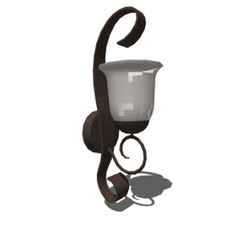 欧式金属玻璃壁灯su模型