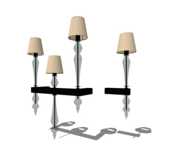 简欧玻璃壁灯su模型