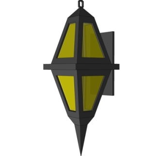 新中式金属壁灯su模型