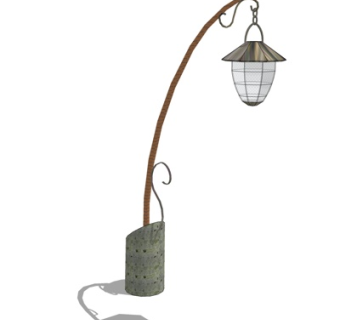 简欧金属落地灯su模型