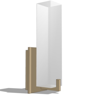 现代金属方形壁灯su模型